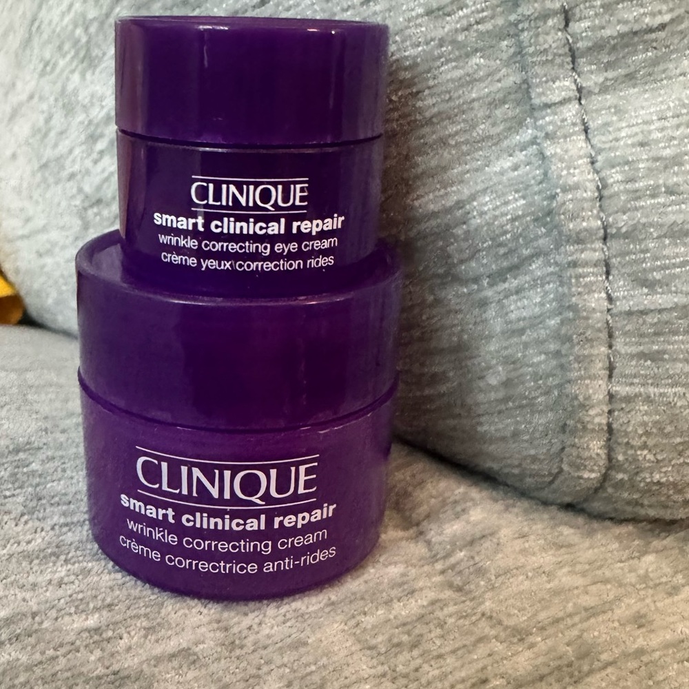 New Clinique Smart Clinical Repair Wrinkle Correcting Cream .5 And Eye Cream .17